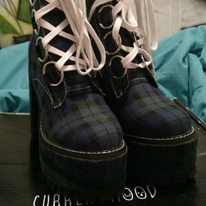 Sikk Nancy Plaid Platform Boots